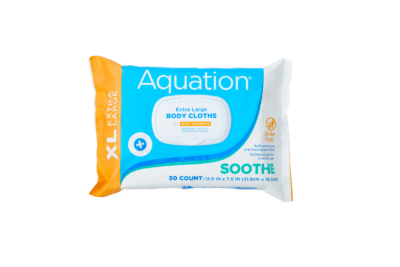 Aquation XL Body Cloth with vitamin E, Aloe, and Chamomile Package Top