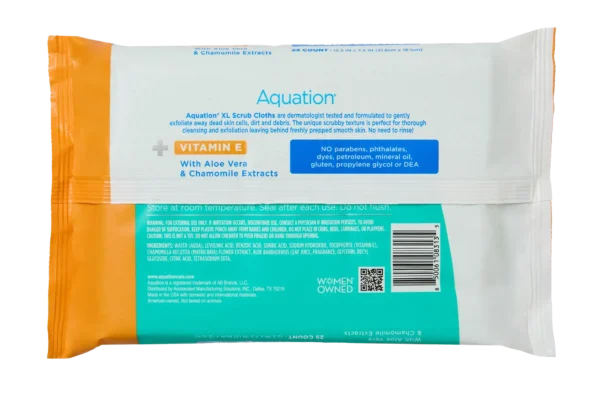Aquation XL Scrub Wipe Package Bottom