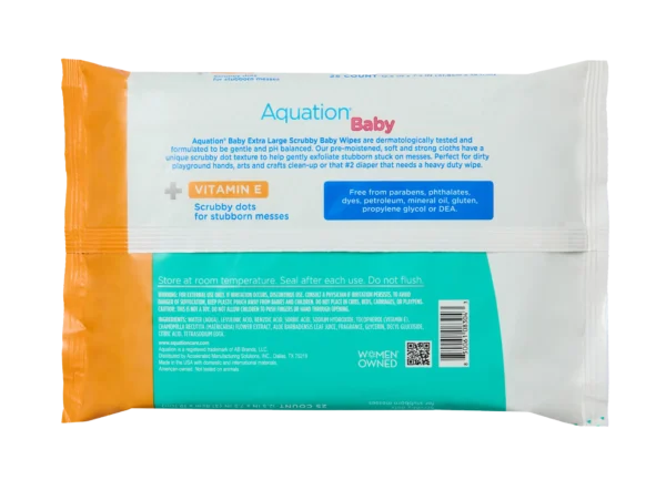Aquation XL Scrubby Baby Wipes Package bottom