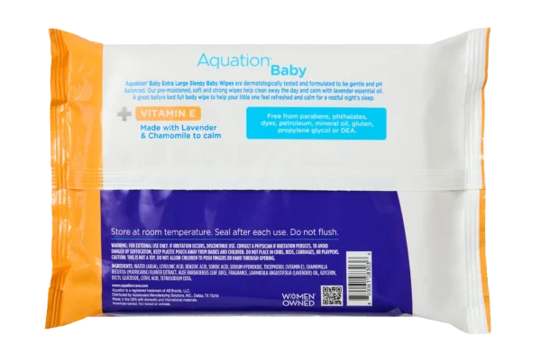 Aquation XL Sleepy Baby Wipes Package Bottom