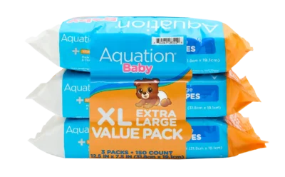 Aquation XL Baby Wipes Value Pack 150 count package front