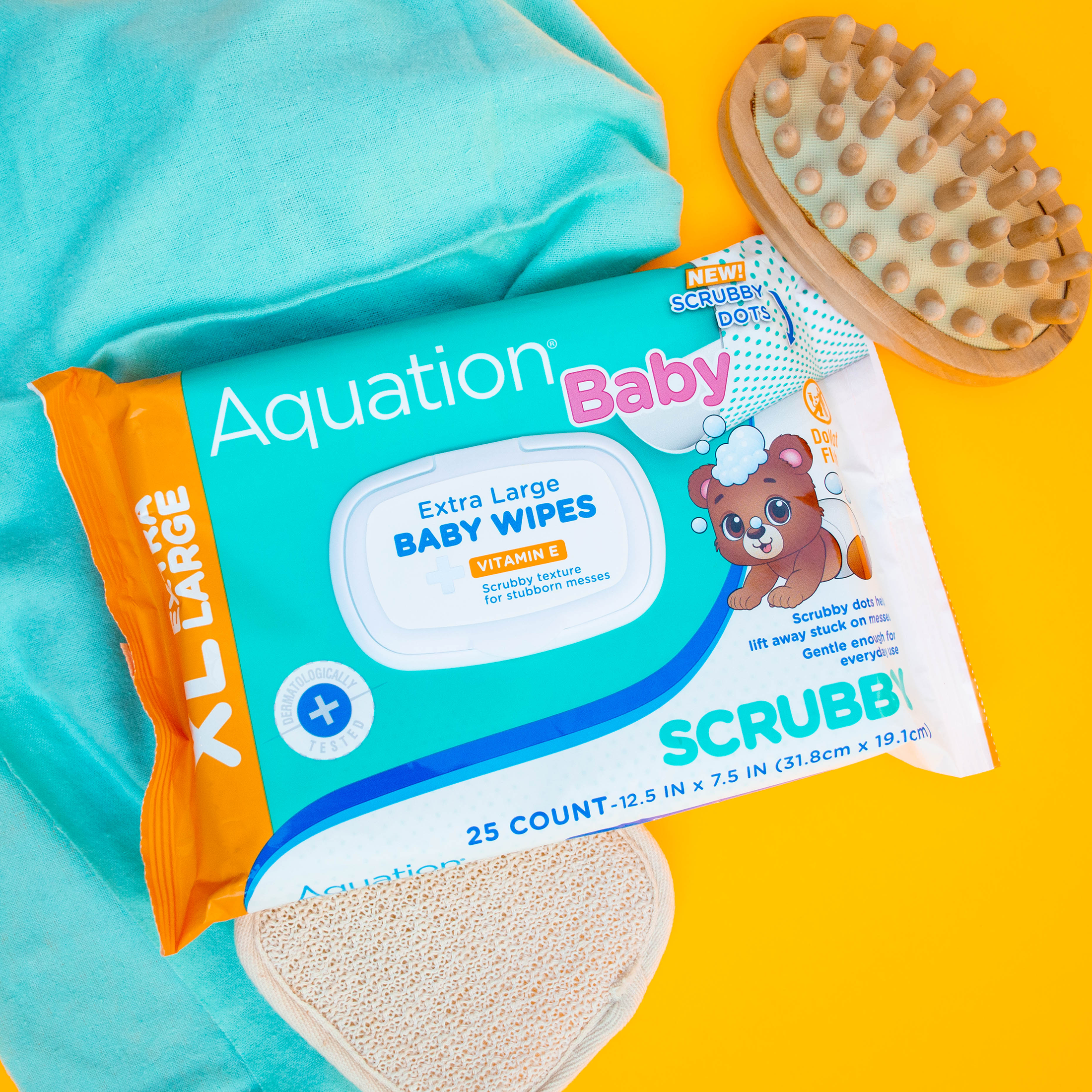 Aquation Baby Scrubby XL Wipes with blanket